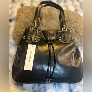 NWT Calvin Klein Drawstring Tote Bag (Retail $198)